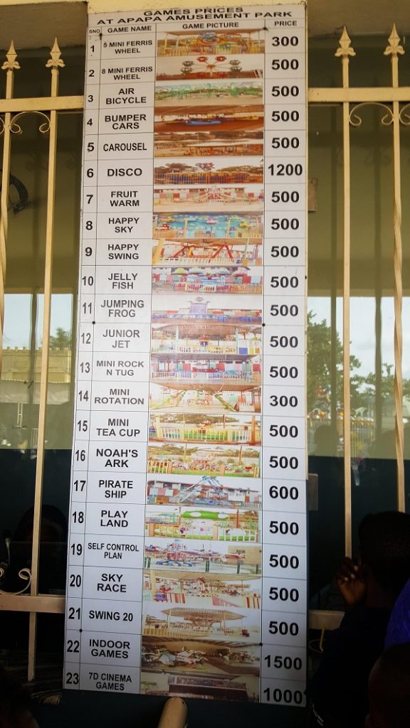 Apapa amusement park gate fee