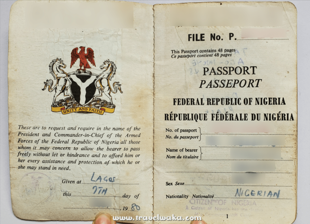Nigerian old passport
