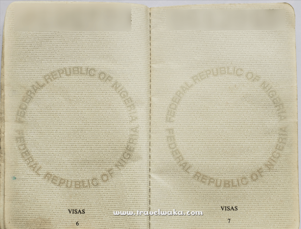 Old passport visa page