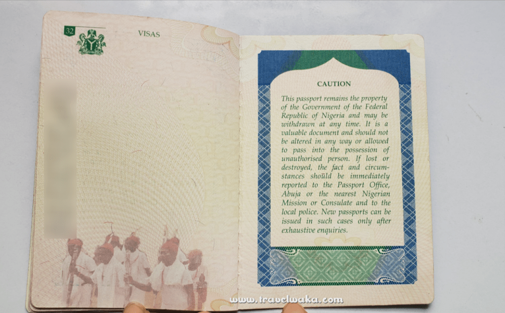 back page of international passport