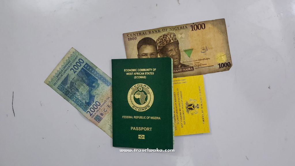 Nigerian passport and yellow fever card